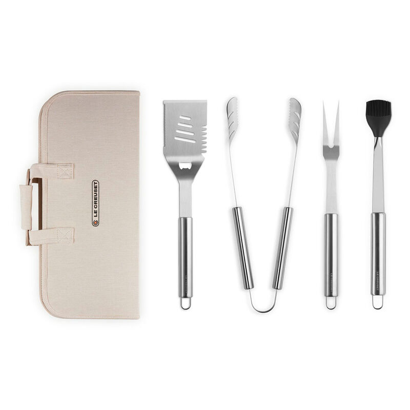 Le Creuset Stainless Steel set of 4 BBQ tools & bag image number 0